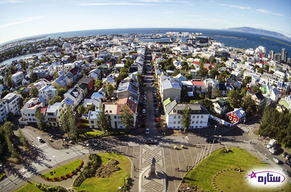 نمایی از یکی از شهرهای ایسلند